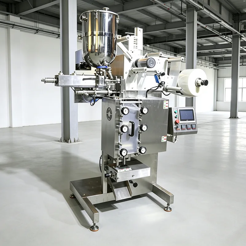 Verticale driezijdige afdichtingsvloeistofverpakkingsmachine